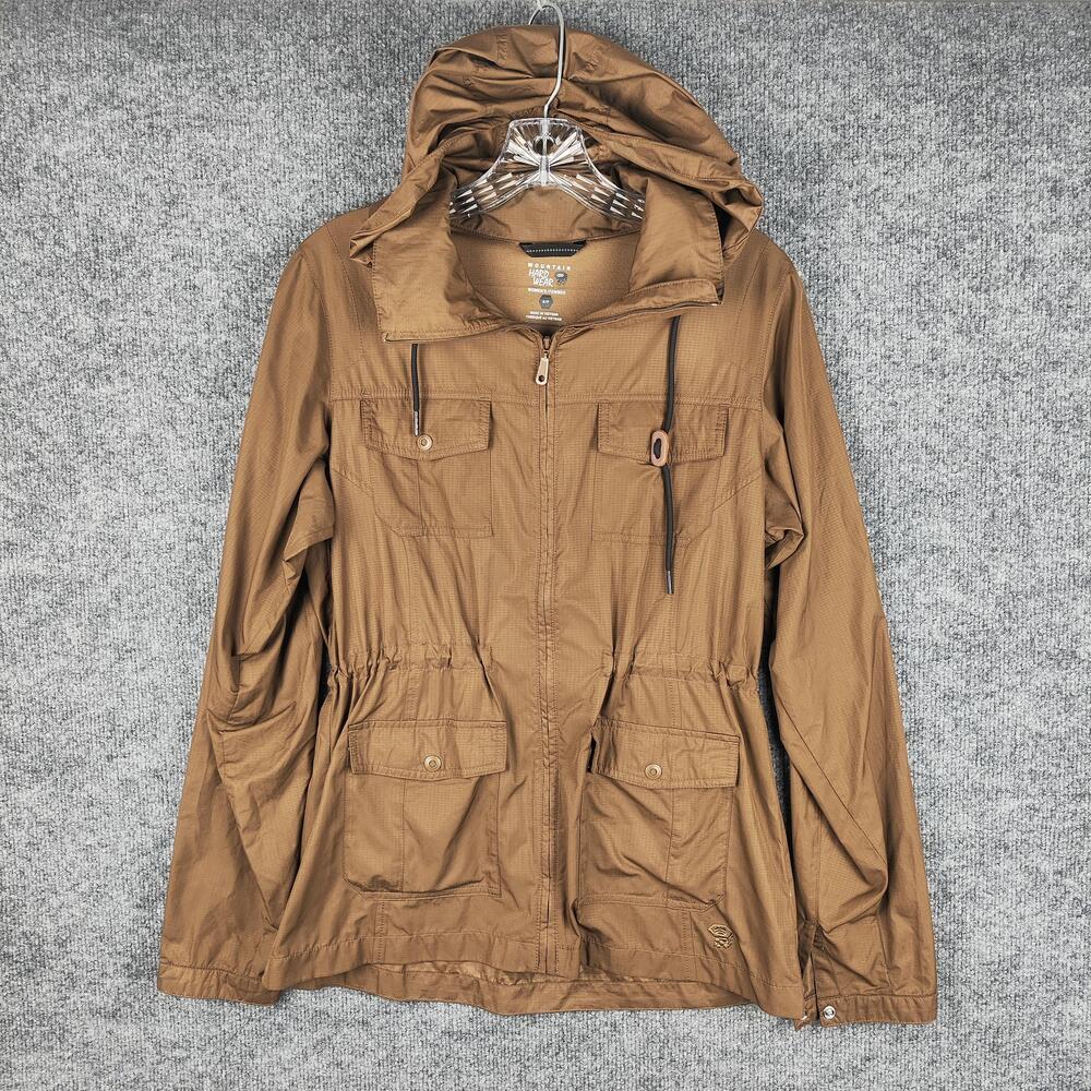 Mountain Hardwear Jacket Womens Small Brown Hooded Anorak Zip Pockets